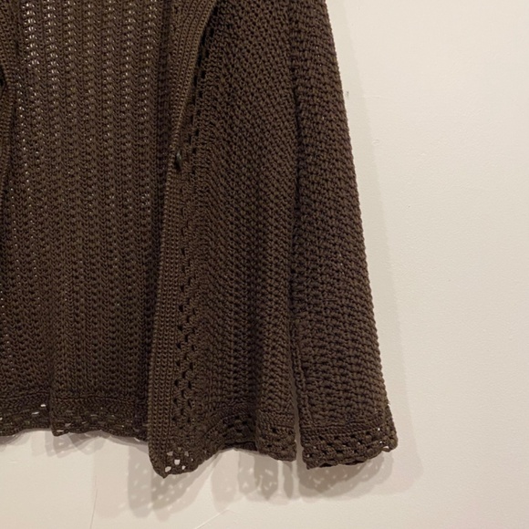 Ann Taylor Brown Open Knit Grandmacore Cardigan Size Medium - Picture 5 of 5